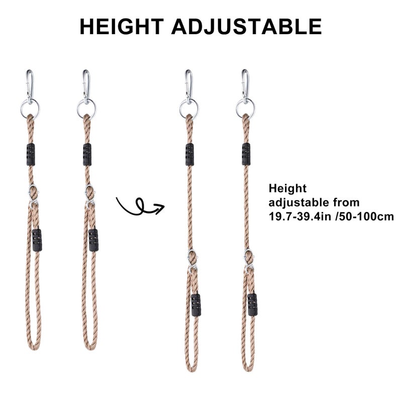 NOSTIFY 2PC Heavy Duty Length Adjustable Nylon Rope, 39'' Swing Extension Straps, Hanging Extender Tree Straps (400 Lbs Limited/Each) for Outdoor Swings Hammock Playground Swing Set Accessories - Image 2